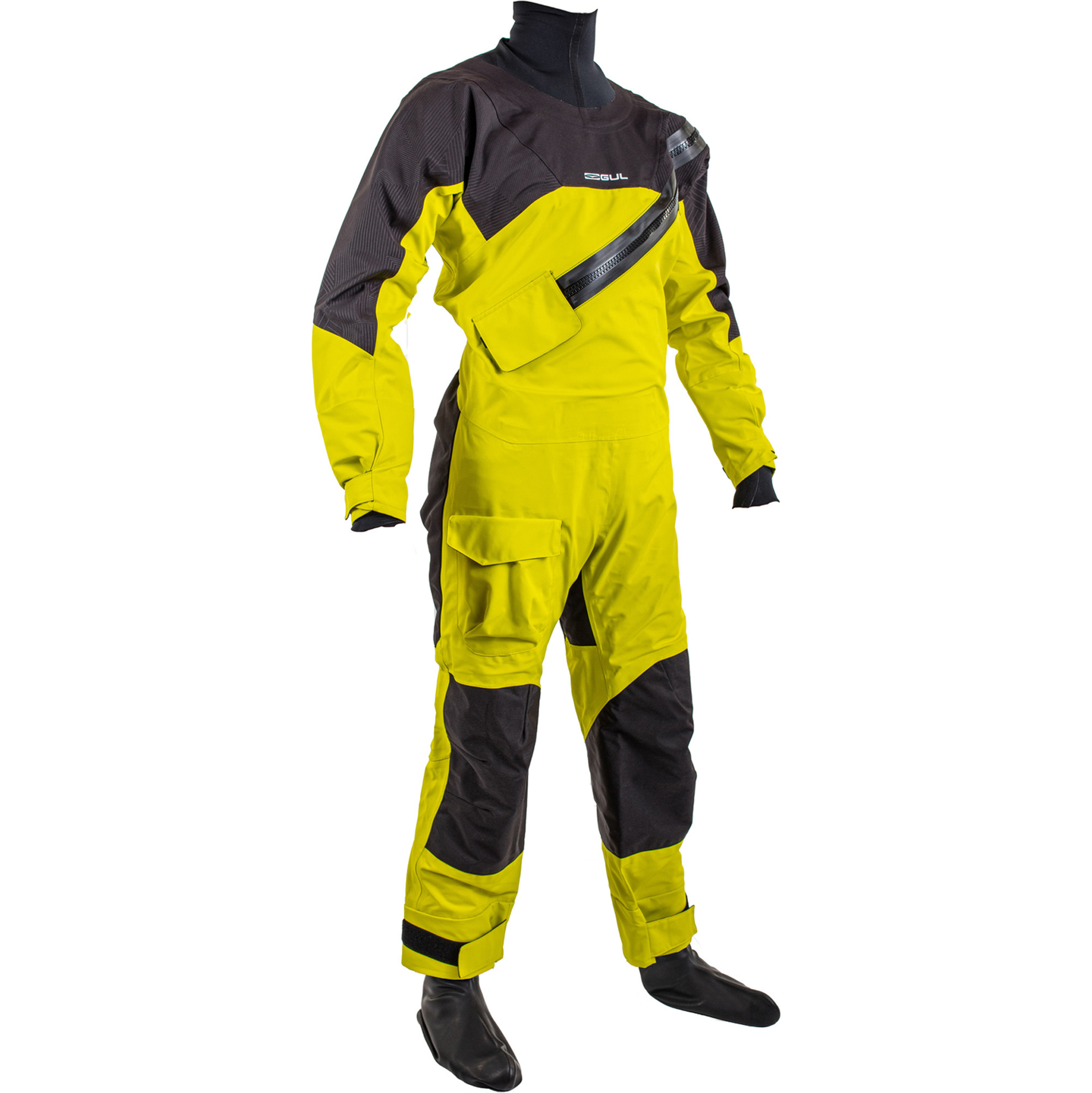 2025 Gul Junior Dartmouth Eclip Zip Drysuit & Underfleece GM0389-B9 - Sulphur / Black